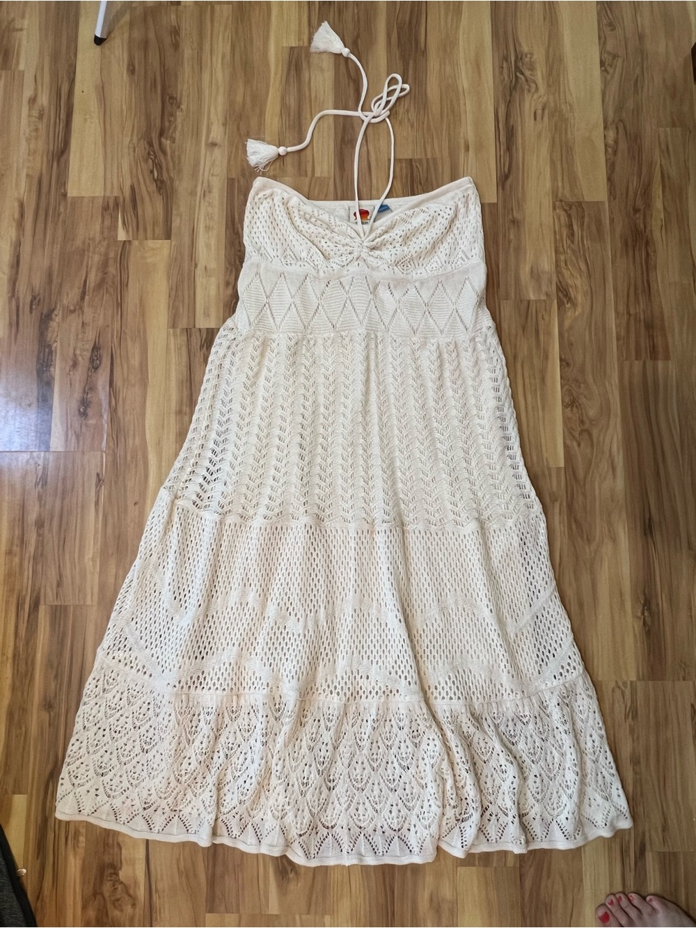 FARM Rio Ivory Crochet Maxi Dress NWOT - Picture 3 of 10